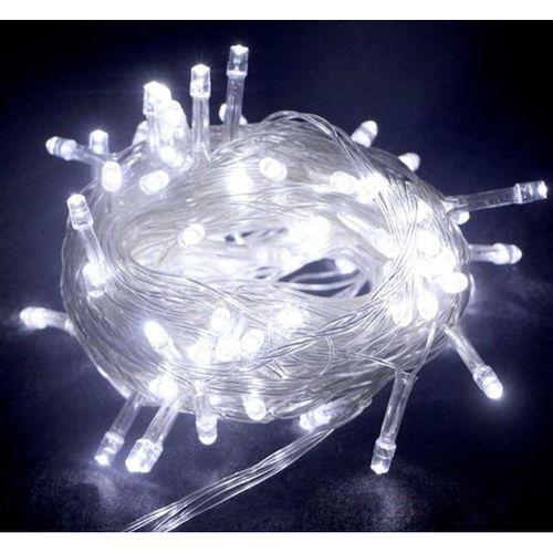 10m 100 Led Boncuk Lamba Beyaz Işık Şeffaf Kablo