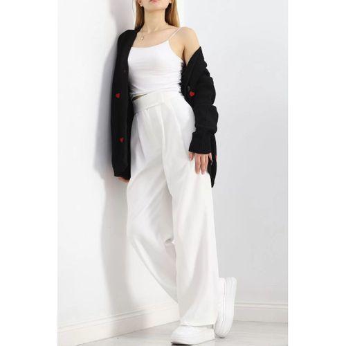 pilelistore Nakışlı Kalpli Hırka Siyahkırmızı