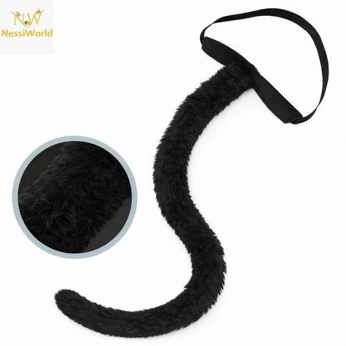 Siyah Peluş Kuyruk Şekil Verilebilir 70 cm