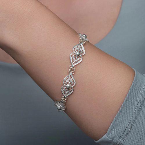 Gümüş Motif Esintisi Telkari Kadın Bileklik