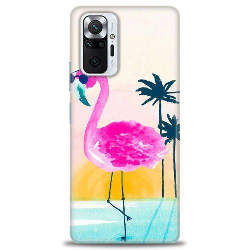 Xiaomi Redmi Note 10 Pro Kılıf HD Baskılı Kılıf - Flamingo + Tam Ekran Koruyucu