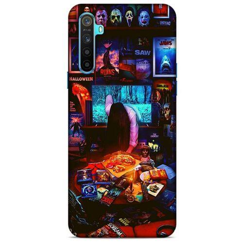 Retro (30) Desen Silicone Case Renkli Oppo Realme 6i Kılıf