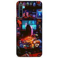 Retro (30) Desen Silicone Case Renkli Oppo Realme 6i Kılıf
