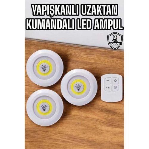 Mutfak Dolap Altı Işığı Uzaktan Kumandalı Yapışkanlı Kablosuz Pilli
