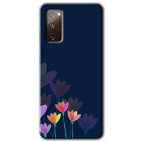 Samsung Galaxy S20 FE Kılıf Baskılı Kapak - Çizim Çiçekleri + 5D Tam Kaplayan Cam