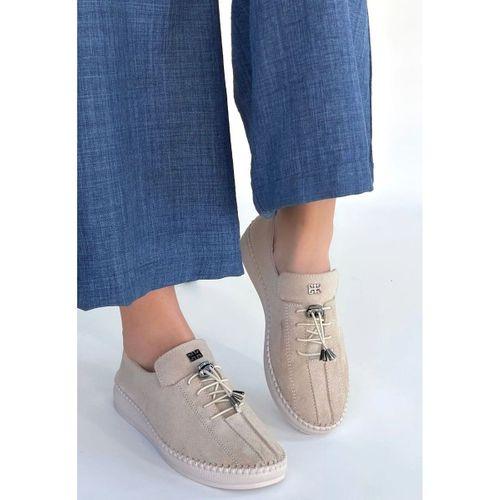 Warte Bej Süet Bağcıklı Spor Ayakkabı