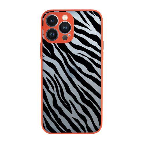 iPhone 13 Pro Uyumlu Zebra Pattern Kamera Korumalı Buzlu Şeffaf Lüx Telefon Kılıfı