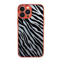 iPhone 13 Pro Uyumlu Zebra Pattern Kamera Korumalı Buzlu Şeffaf Lüx Telefon Kılıfı