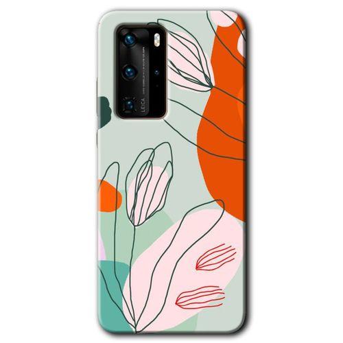 Huawei P40 Pro Kılıf HD Desen Baskılı Arka Kapak - Vektör Çiçekler