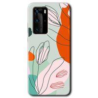 Huawei P40 Pro Kılıf HD Desen Baskılı Arka Kapak - Vektör Çiçekler