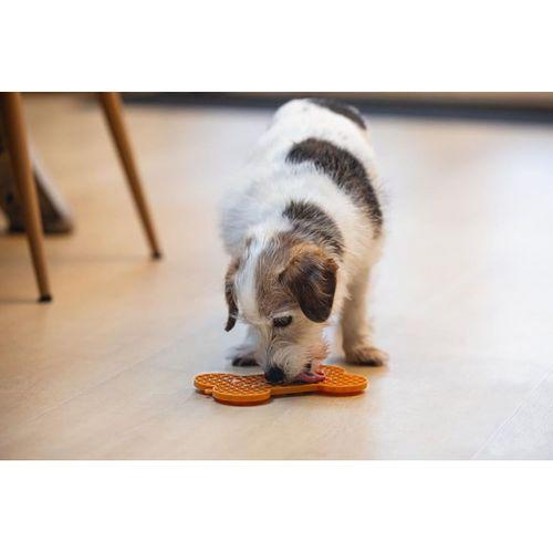 Beeztees Yavru Köpek Yaş Mama Yeme Oyuncağı, Kemik Şeklinde, Silikon, Turuncu, 18x11cm