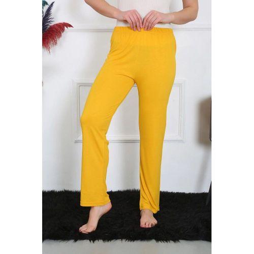 Kadın Pamuk Penye Tek Alt Pijama Sarı