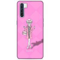 Oppo A91 Kılıf FunnyMaX (21) Koruyucu Kapak Şeker Pembe Kedi