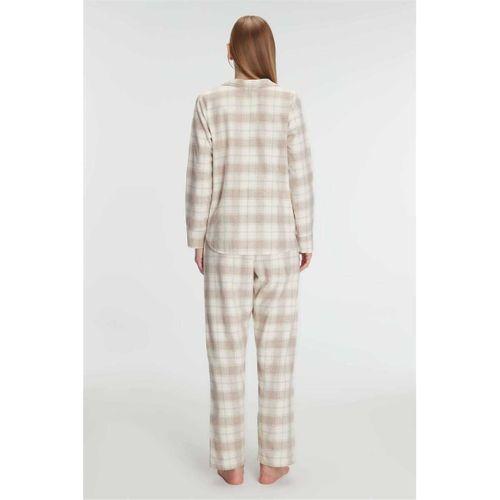 Kadın Pamuklu Uzun Kol Gömlek Pantolon Pijama Takımı