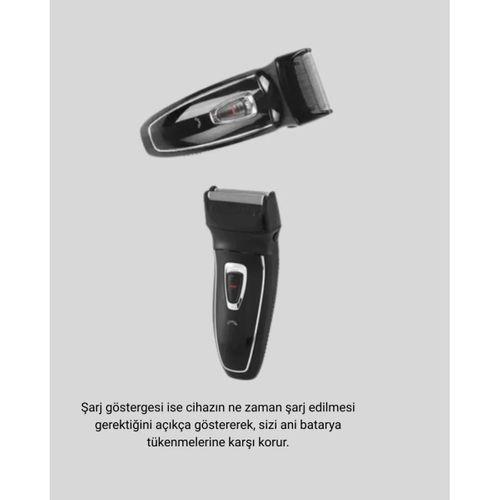 Şarjlı Kablosuz Tıraş Makinesi Çift Başlık Kuru Tıraş Ergonomik Taşınabilir
