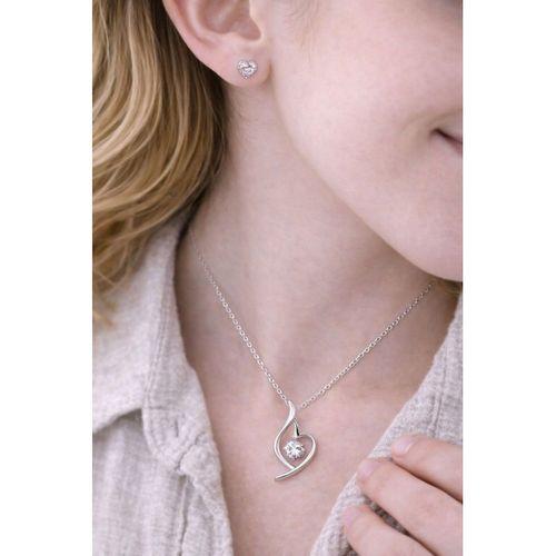 Gümüş Melek Kalbi Sevgi Işıltısı Kolye Küpe Seti