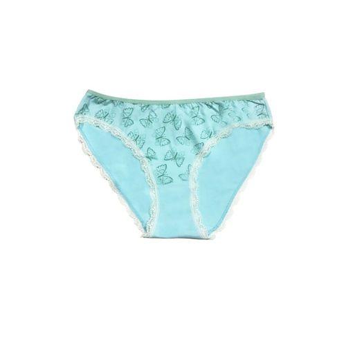 Berrak Kadın İçin Kenarları Beyaz Dantelli Mavi Renk Bikini Kod 11242