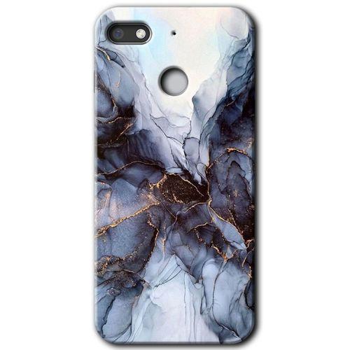 Potkal Hediye Fabrikası General Mobile GM 8 Go HD Baskılı Kılıf + 9D Tam Ekran Koruyucu - Otantik Mermer