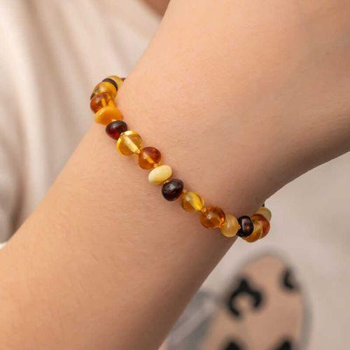 Lucky Life 925 Ayar Gumuss Bebek Damla Kehribar Bileklik