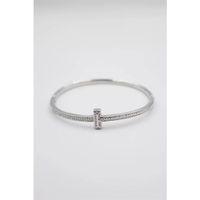 Taşlı Vip Bilezik - Gümüş