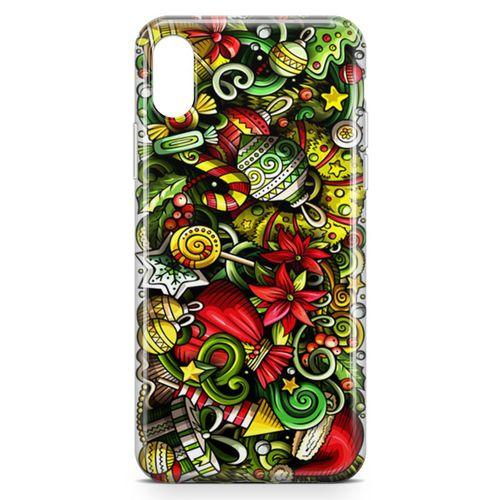 Apple iPhone XS Kılıf Ev Süsleri Doodle Arka Kapak Koruma Desenli Full Koruyucu