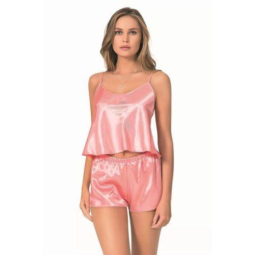 Mercan Saten Babydoll Şort Takımı