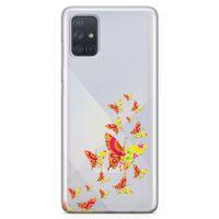 Samsung Galaxy A71 Kılıf Colorful Kelebek Arka Kapak Koruma Desenli Full Koruyucu