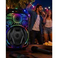 8 İnç Taşınabilir Karaoke Hoparlör Mikrofonlu Rgb Işıklı Bluetooth Speaker