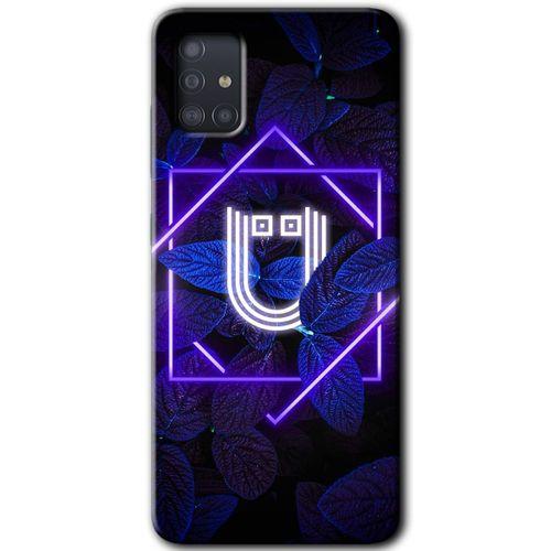 Galaxy A51 Kılıf HD Desen Baskılı Arka Kapak - Dark Neon Yaprak Ü Harfi