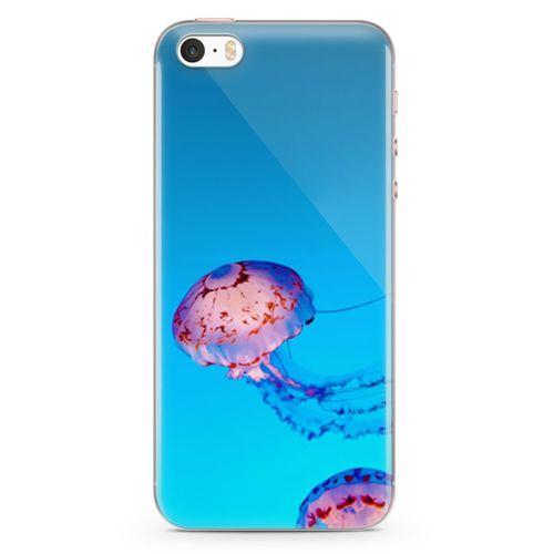 Apple iPhone SE Kılıf Jellyfish Arka Kapak Koruma Desenli Full Koruyucu