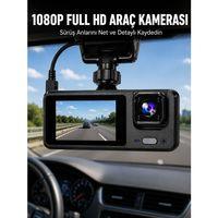 3 Kanallı Araç Kamerası – Full Hd 1080p Kayıt, 2” Ekran, Park Gözetimi Desteği Yeni Nesil