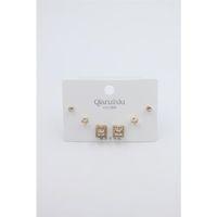 Çoklu Set Küpe - Altın