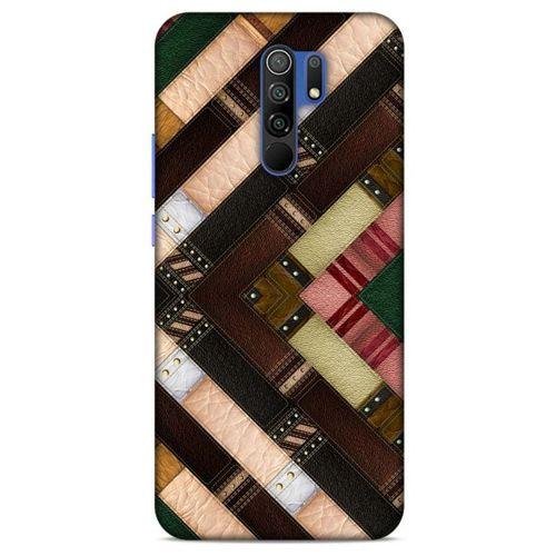 Xiaomi Redmi 9 Kılıf Patchwork (7) Telefon Kılıfı Koyu Kahverengi