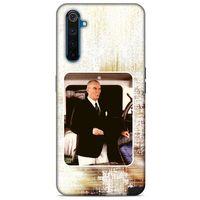 Oppo Realme 6 Kılıf Atatürk (24) Darbe Emici Kılıf Eskitilmiş Beyaz
