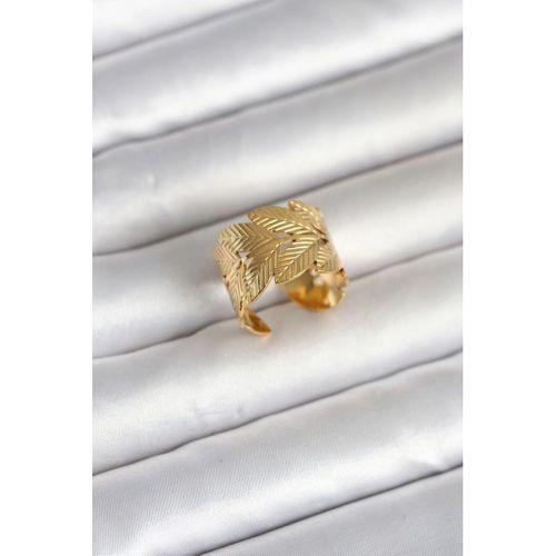 316L Çelik Gold Renk Başak Modeli Kadın Yüzük