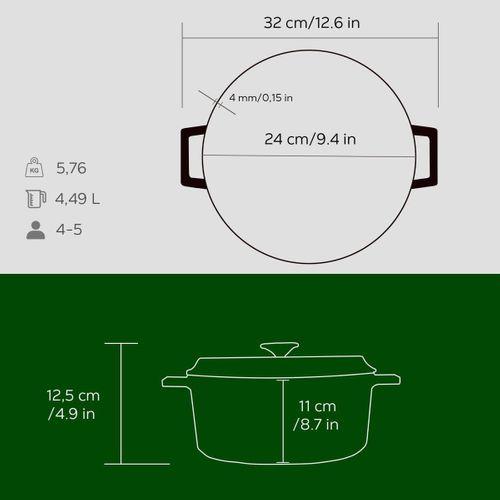 Lava Trendy Demir Döküm Derin Tencere 24 Cm Yeşil LVYTC24K2G