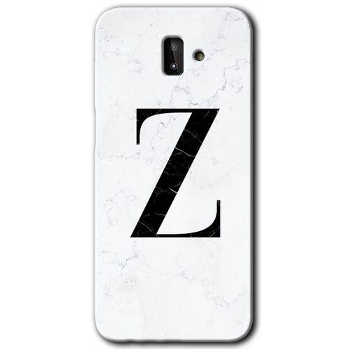 Samsung Galaxy J8 Kılıf HD Desen Baskılı Arka Kapak - Beyaz Mermer Desenli Z Harfi