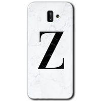 Samsung Galaxy J8 Kılıf HD Desen Baskılı Arka Kapak - Beyaz Mermer Desenli Z Harfi