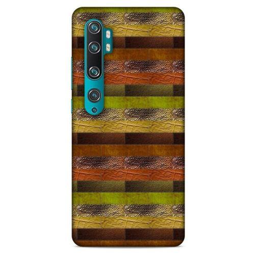 Xiaomi Mi Note 10 Kılıf Patchwork (48) Bumper Kılıf Kahve Yeşil