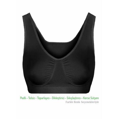 Alışveriş Meydanı Kadın Siyah Pedli Kalın Askılı Dikleştirici Sıkılaştırıcı Toparlayıcı Sütyen Korse