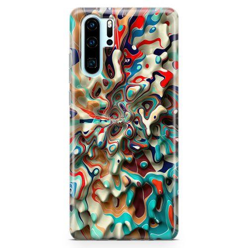 Huawei P30 Pro Kılıf Mermer Cam Göbeği Arka Kapak Koruma Desenli Full Koruyucu