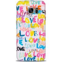 Samsung Galaxy S7 Edge Kılıf HD Baskılı Kılıf - Love Love + Tam Ekran Koruyucu