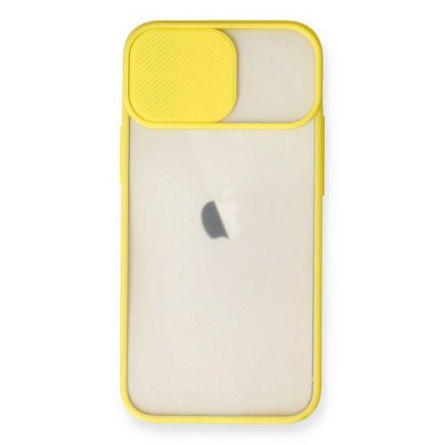 Newface iPhone 11 Kılıf Palm Buzlu Kamera Sürgülü Silikon - Sarı