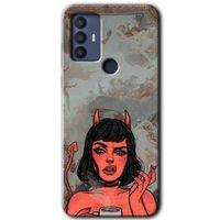 TCL 30 SE Kılıf HD Desen Baskılı Arka Kapak - Devil Girl