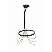 Siyah Kadın Kemer Zincir Detaylı Deri Vücut Aksesuarı - Brf1086