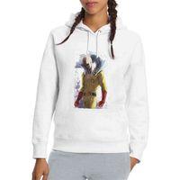 Anime One Punch Man Baskılı Beyaz Kadın Kapşonlu Sweatshirt