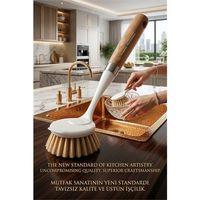 Shari Masif Ahşap Saplı Bristol Kıllı Profesyonel Lavabo & Bulaşık Fırçası 722949