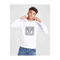 Zentangle ElephantsBaskılı Unisex Çocuk Kapüşonlu Beyaz Sweatshirt
