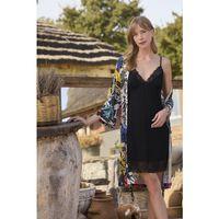 Yaprak Desenli Dantelli Ve Dekolteli Sabahlık Takımı