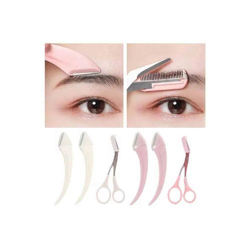 Taraklı Kaş Bıyık Makası Ve Kaş Ustura Seti Kaş Bıyık Tüy Alma Epilasyon Aleti 2'li Set